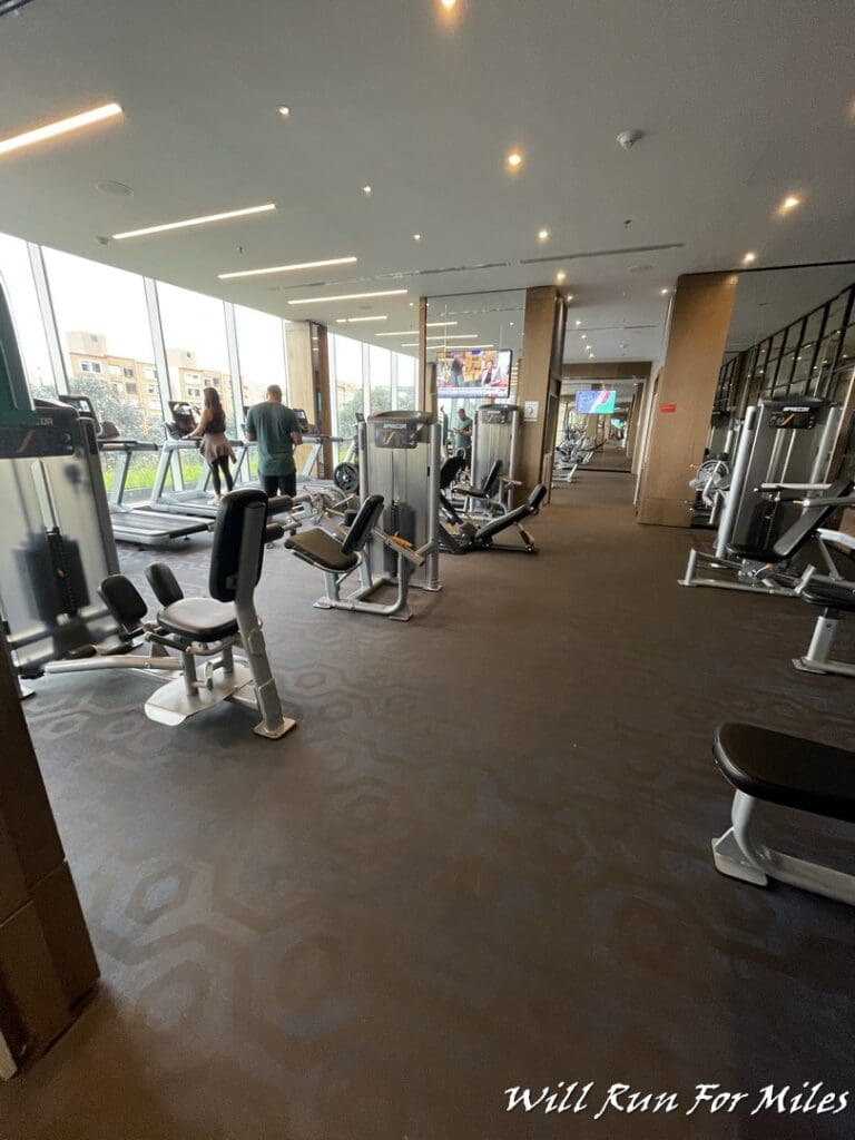 a gym with exercise equipment