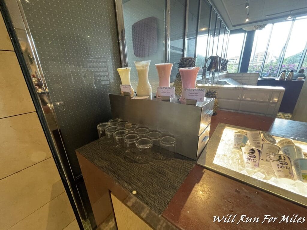 a group of glass containers on a counter