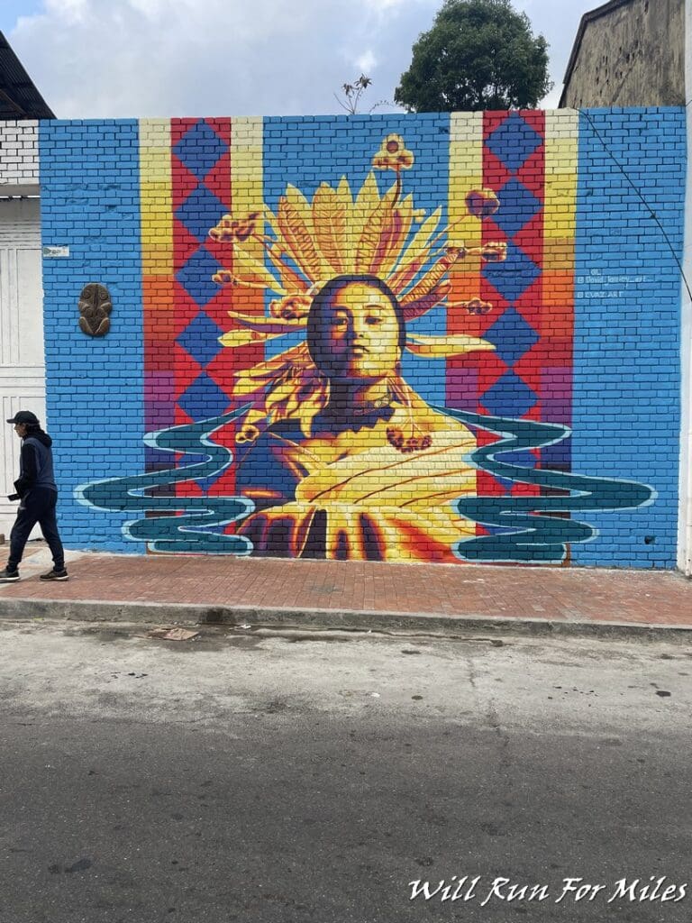 a mural on a brick wall