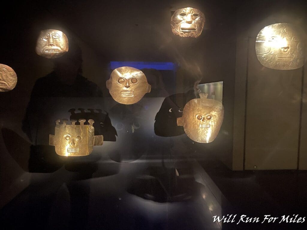 a group of faces on a glass wall